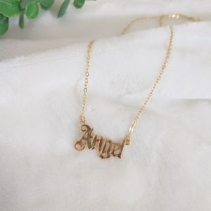 Word Angel Gold Necklace